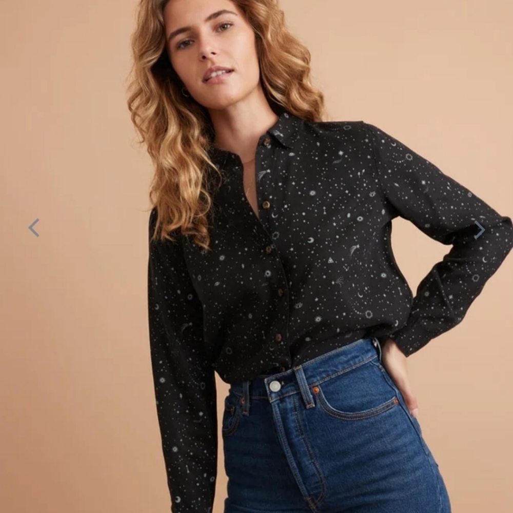 MARINE layer Rebekah Relaxed Shirt in Eclipse Celestial Print - Picture 5 of 7